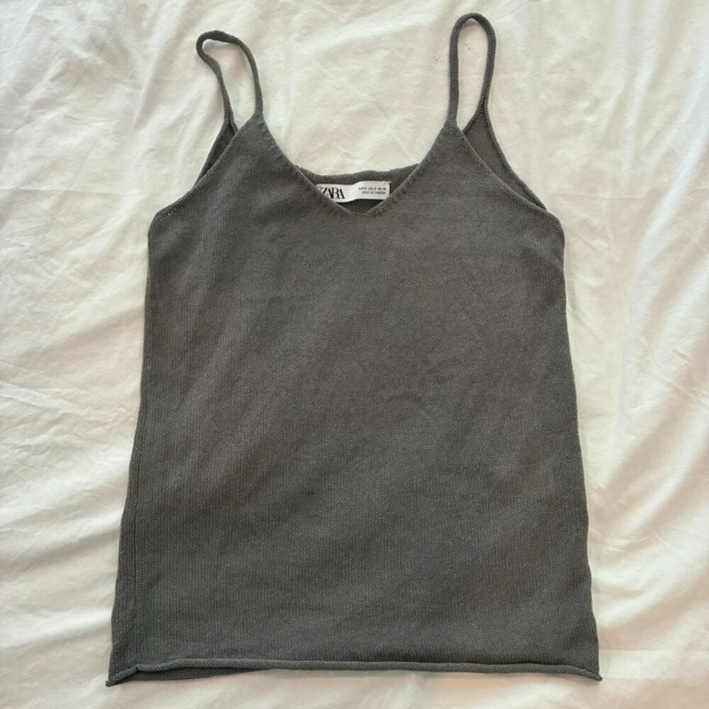 Gray Zara Knit Tank Top
